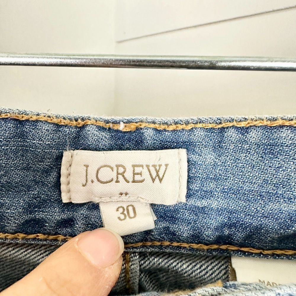 J. Crew Straight Leg Cuffed Jeans Size 30 NWT Distressed Medium Wash - Picture 5 of 7